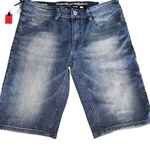 New‎ Jeans by Buffalo Spencer Slim Mens Waist 32 Blue Jean Shorts Vintage Style